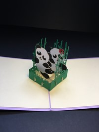 Carte Kirigami "Pandas" NEW