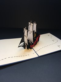 Grande carte en Kirigami "Bateau de pirate" NEW