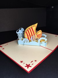 Carte en kirigami "poissons"
