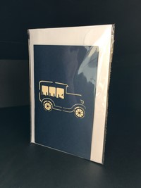 Carte en kirigami "voiture ancienne"