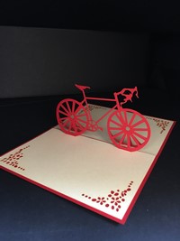 Carte en Kirigami "vélo"